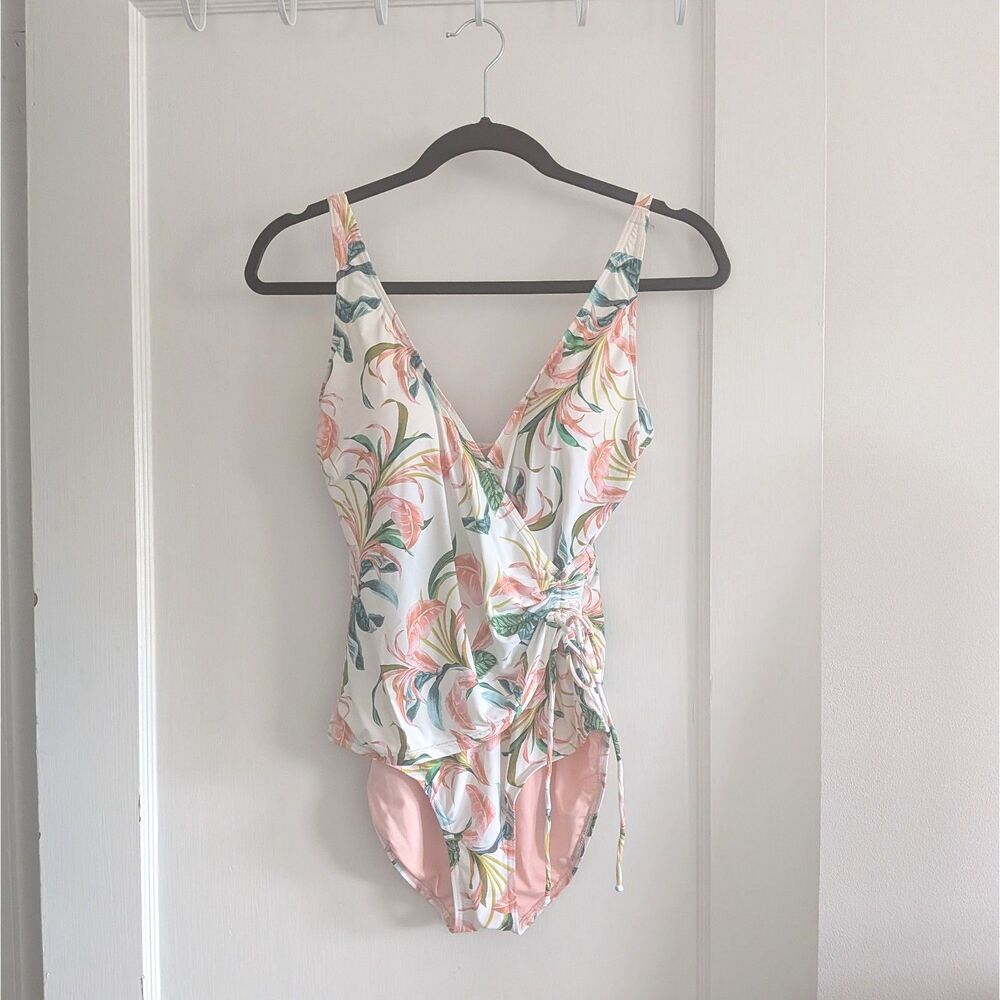 Niptuck Faux Wrap Tropical One Piece Swimsuit Sz. 6